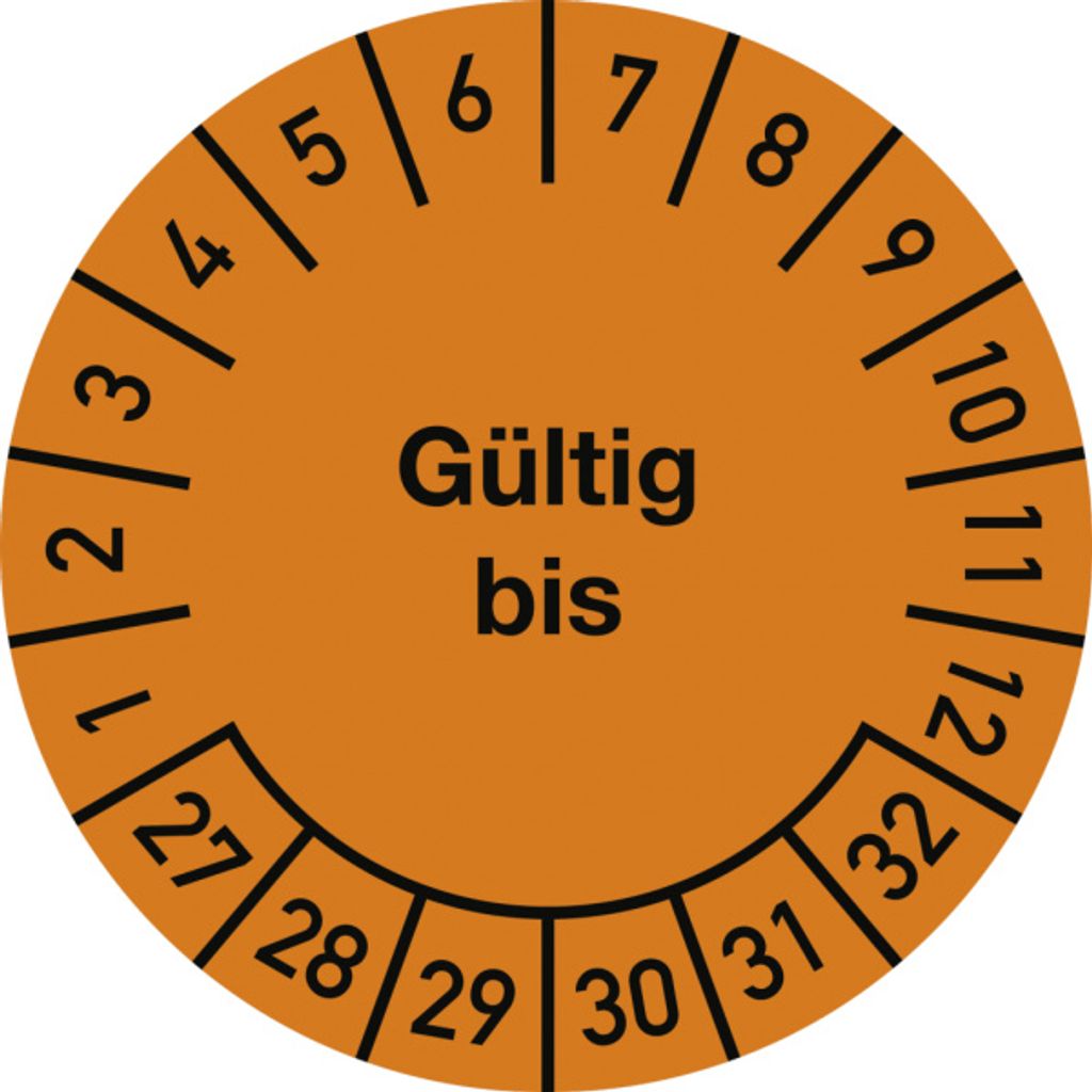Dreifke Prüfplakette Gültig bis 2027 - 2032, Dokumentenfolie, Ø 25 mm, 10 St...