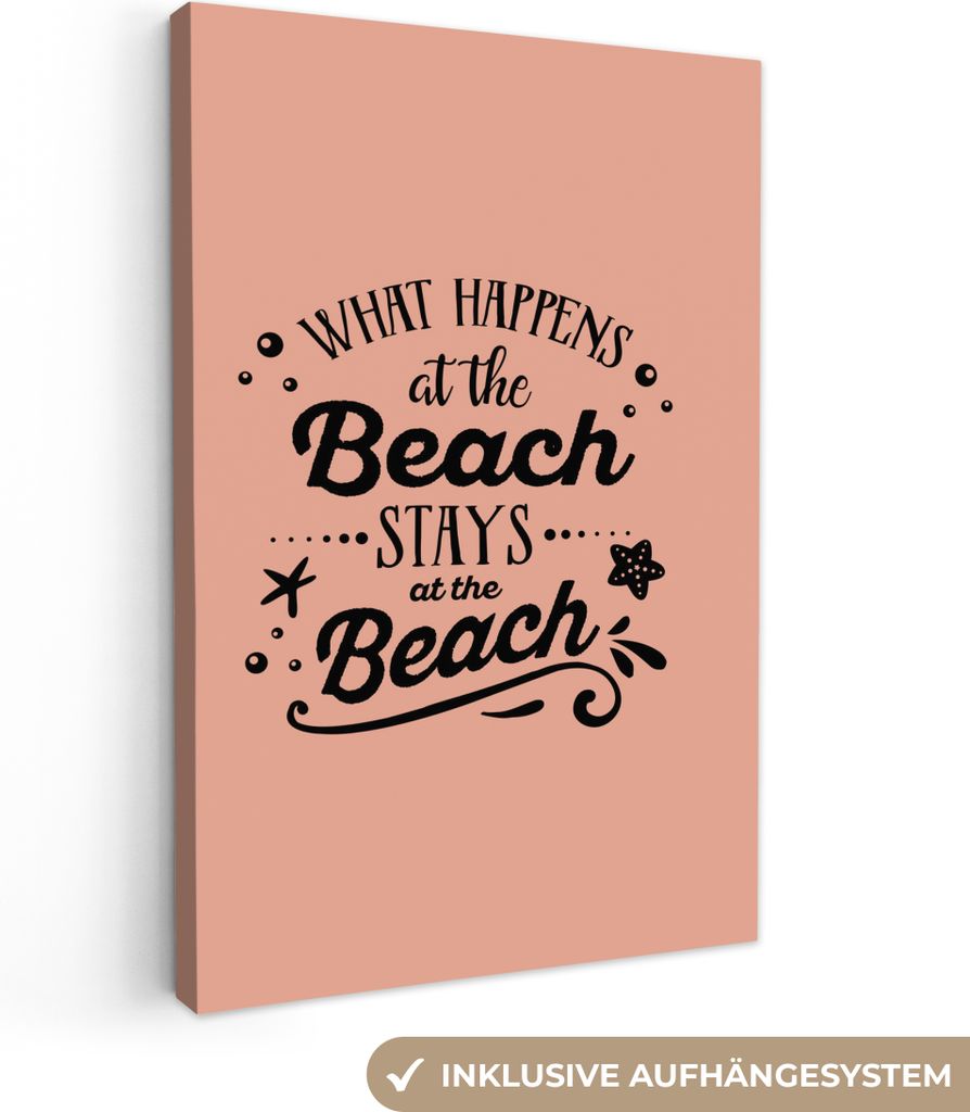 OneMillionCanvasses - Leinwandbilder - 90x140 cm, Sommer - Zitat - Strand, Wandbilder Kunstdruck Wanddekoration - Wandschmucke - Schlafzimmer