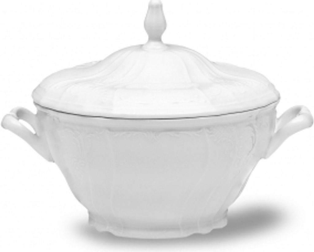 Thun 1794 Suppenschüssel, 2,5 l, tschechisches Porzellan, Bernadotte, weiß, Thun