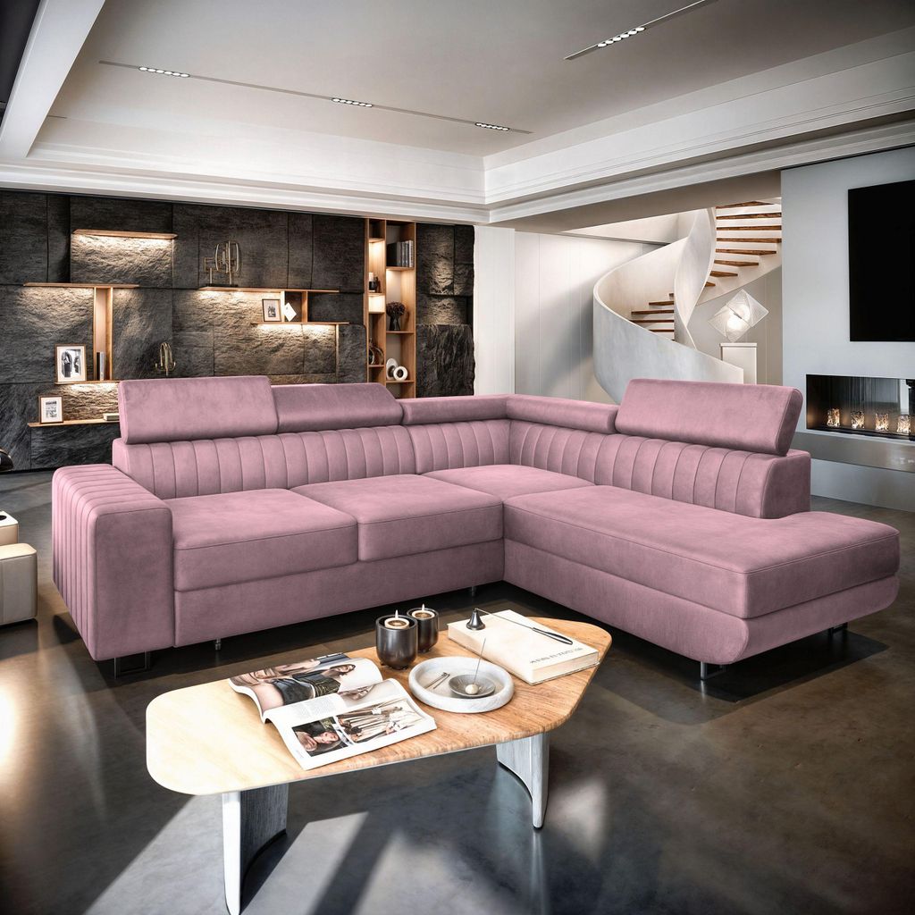 Masseno Ecksofa NOLA R-S mit Schlaffunktion L-Form, Sofa Produktbild 