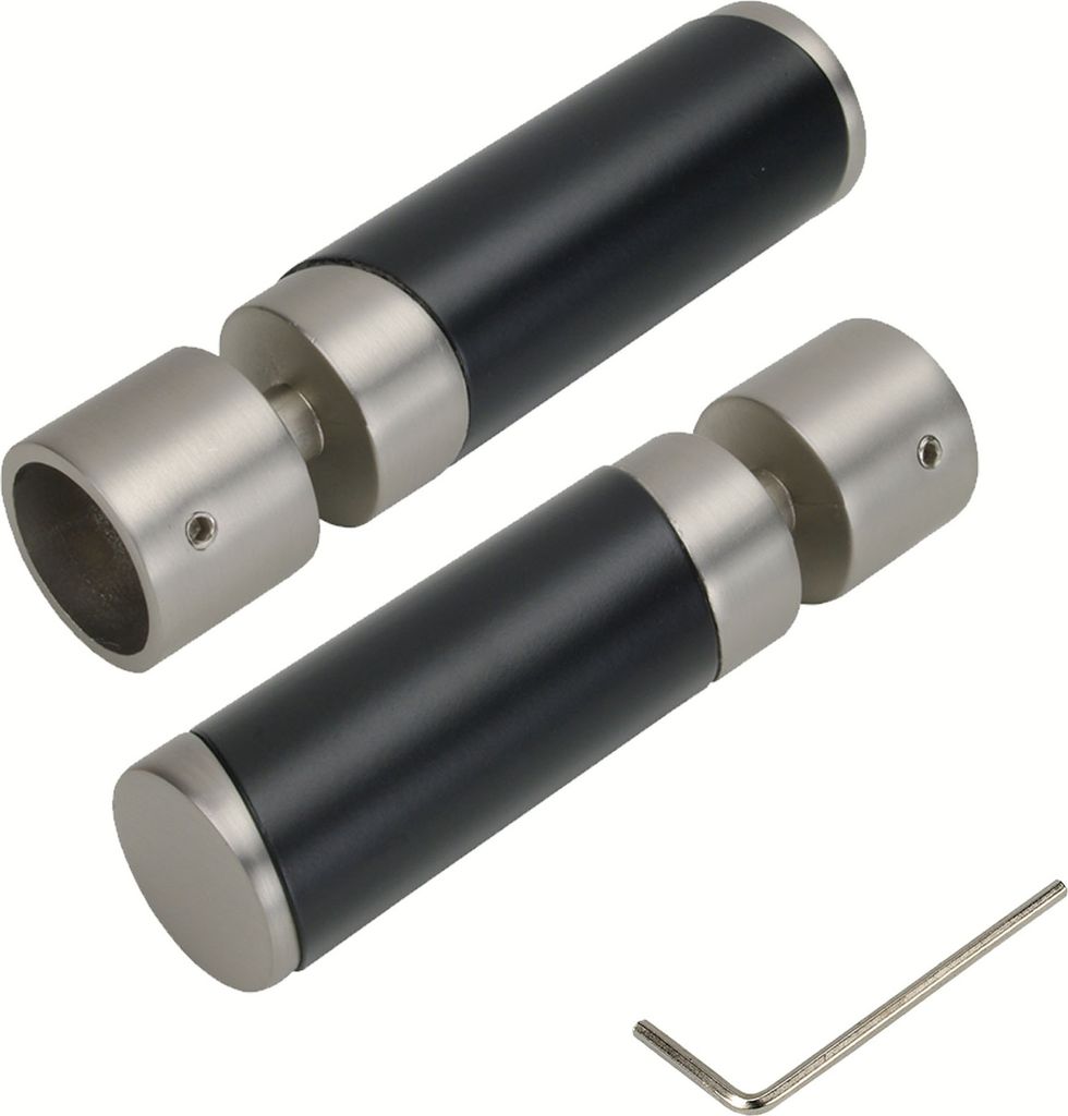 Endstück 20 mm Pur Zylinder Nr.2 vernickelt/schwarz