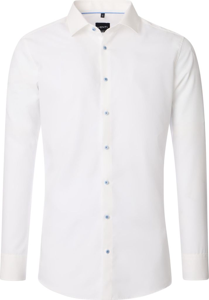 VENTI Herren Businesshemd Langarm Kent Modern-Fit Popeline Creme 39