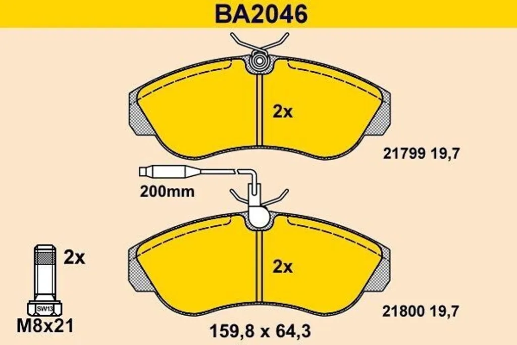 Plaquettes de frein à disque BA2046 BARUM pour un freinage sûr et fluide