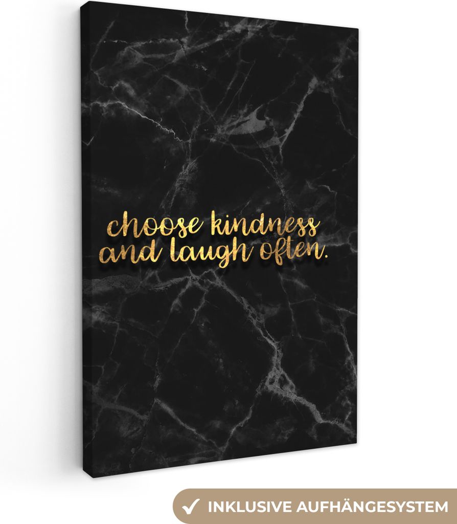 OneMillionCanvasses - Leinwandbilder - 90x140 cm, Zitate - Sprichwörter - Gold - Marmor, Wandbilder Kunstdruck Wanddekoration - Wandschmucke - S...