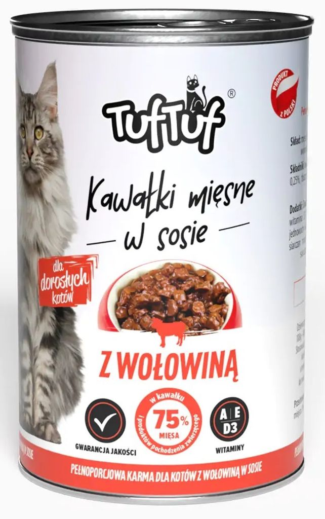 TUF TUF Katzenfutter STÜCKE IN SOSSE Rind 415g
