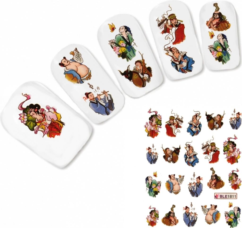 Nagel Sticker Nail Art Tattoo Oriental Figuren Japan Geisha Produktbild 