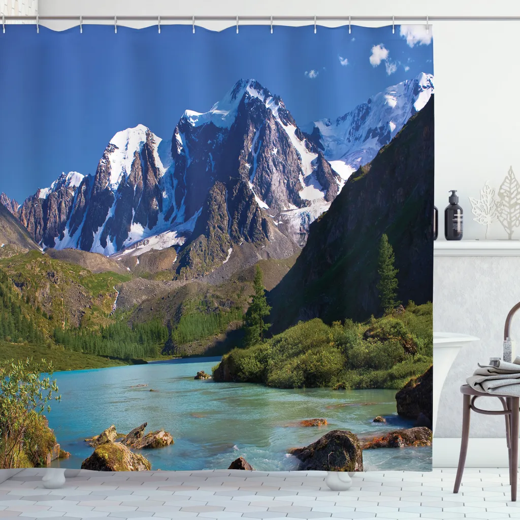ABAKUHAUS Tenda Doccia Montagna e Fiume 175x180 - Arredo Bagno Moderno