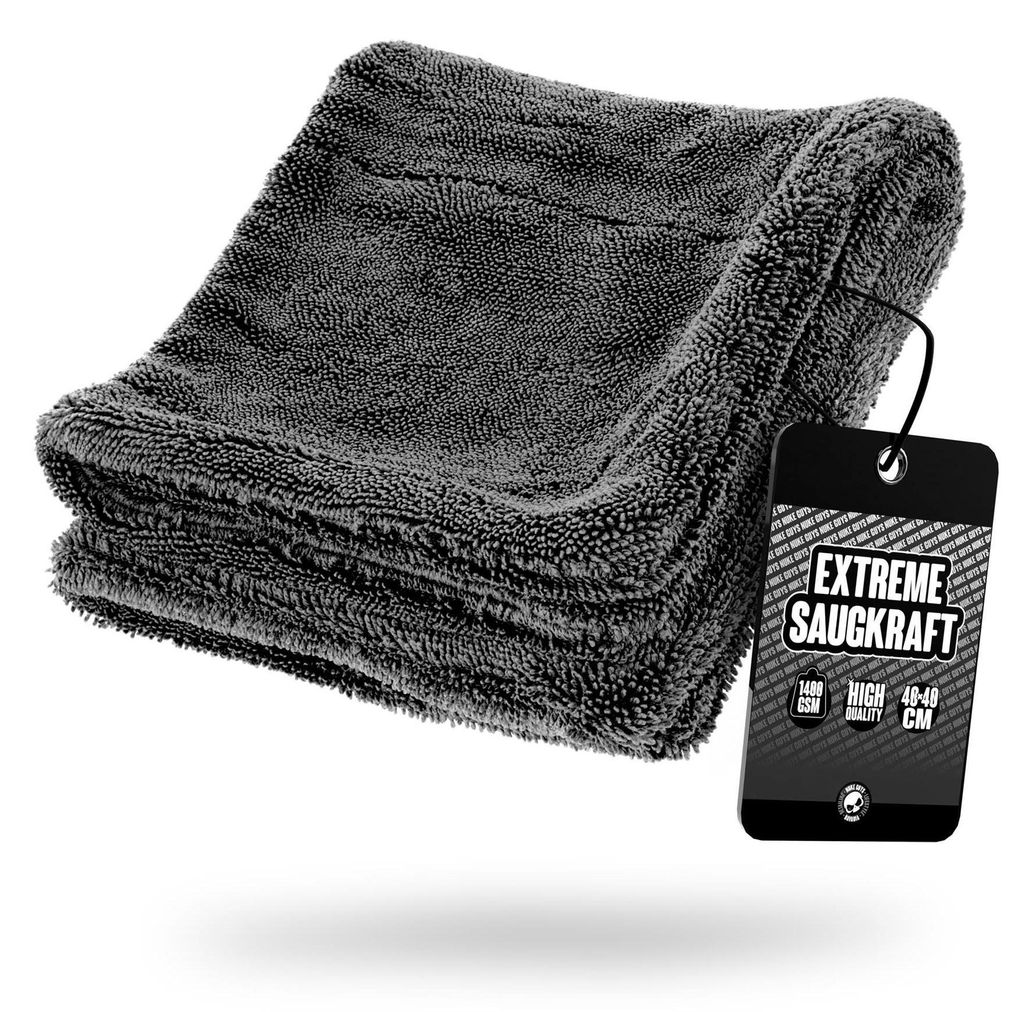 Nuke Guys Gamma Dryer S | Ultra saugstarkes handliches Trockentuch 1400 GSM in Grau 40x40cm | Fusselfrei, abgerundete sanfte Fasern, kratzerfrei | ...