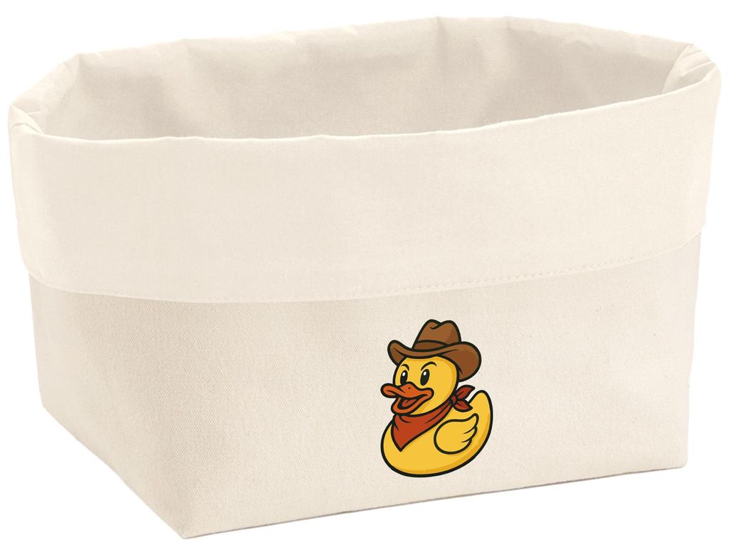 Huuraa Organizer Quietscheente Cowboy Gummiente Wilder Westen 3 Liter Medium Canvas Baumwolle Utensilo Geschenkidee
