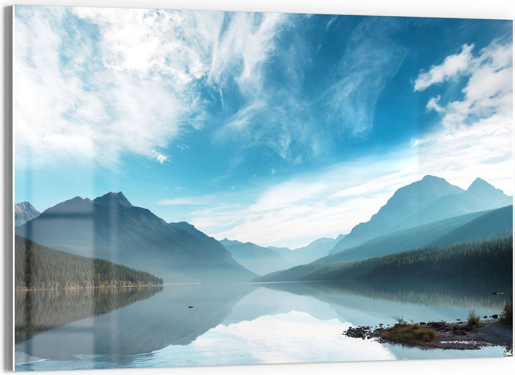 DEQORI Magnettafel Glas 90x60 cm 'Blick über Bowman Lake' beschreibbar Whiteboard