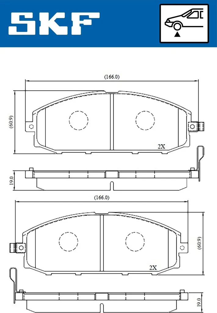 Plaquettes de frein avant SKF VKBP 80509 A pour NISSAN Patrol GR V Y61