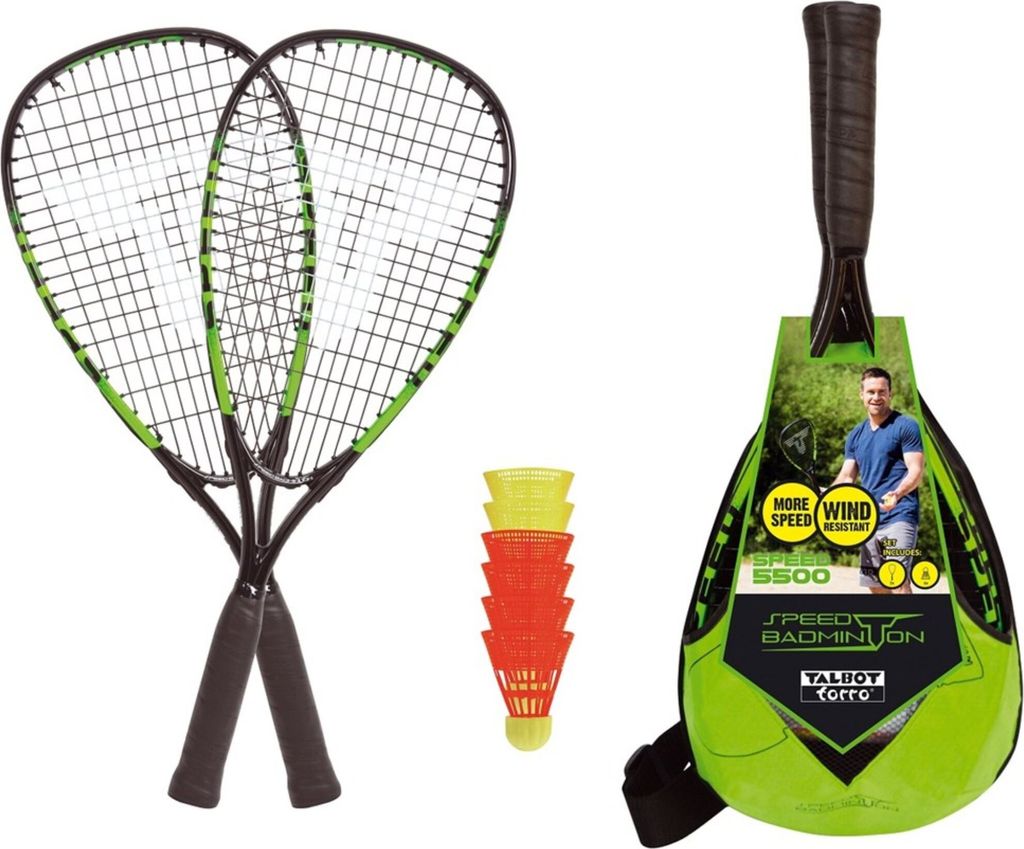 *Speedbadminton Set SPEED 5500 im Slingbag black/green,