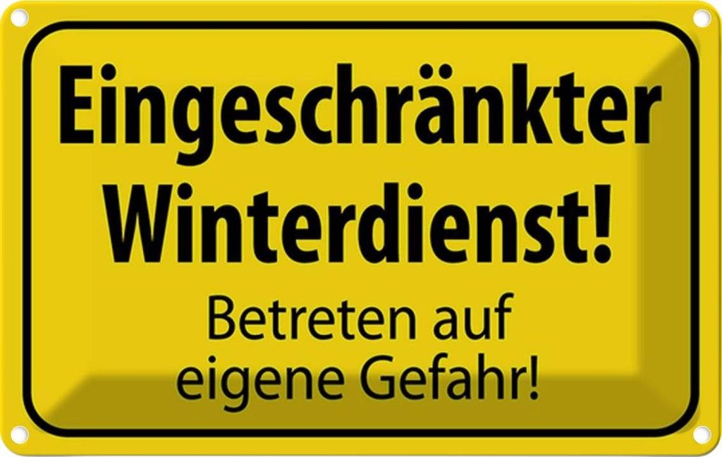 vianmo Blechschild 12x18 cm eingeschränkt Winterdienst Dekoration Warnschild Hinweisschild Sicherheit Vorsicht