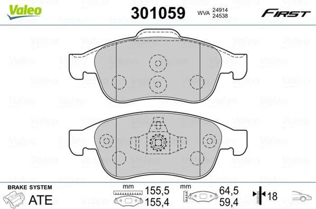 Plaquettes de Frein Valeo 301059 pour Conduite Urbaine et Longs Trajets