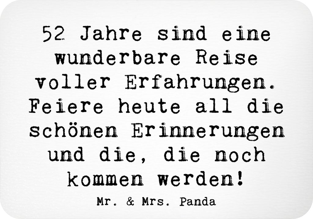 Mr. & Mrs. Panda Magnet Spruch 52. Geburtstag - Weiß - Geschenk, Glückwunsch, Kühlschrankmagnet, Liebe, küchenmagnet, Alter, Happy Birthday, fe...