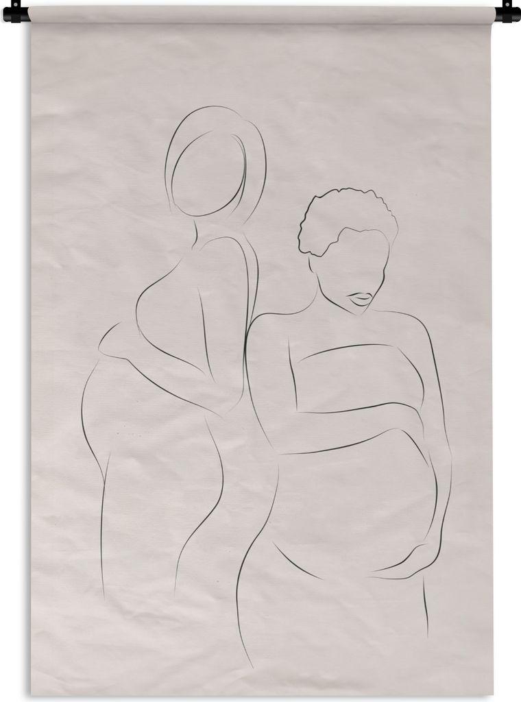 MuchoWow® Wandteppich Wandbehang Frauen - Schwangere - Produktbild 