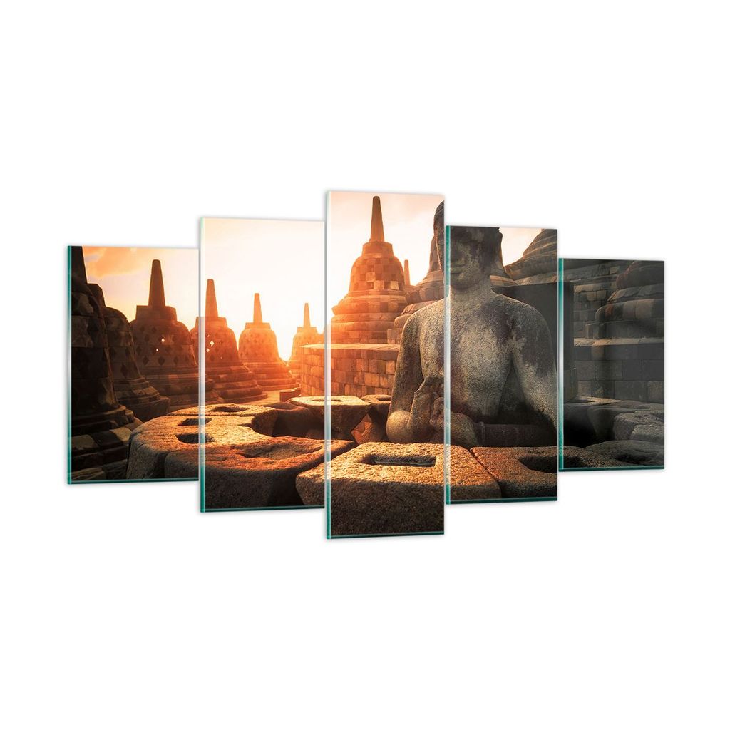 Bilder auf glas - Buddha Glaube Asien - 160x85cm - Glasbilder - Wandbilder - Kunstdruck - zum Aufhängen bereit - Wanddekoration aus Glas - Glas Bi...