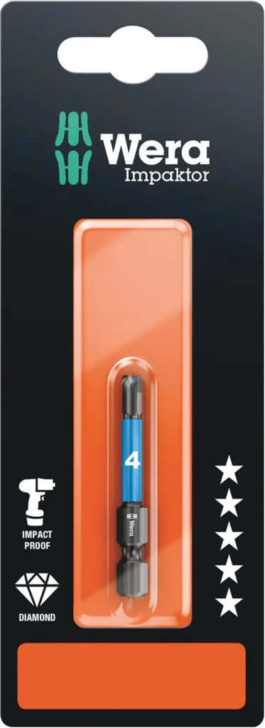 Wera 840/4 IMP DC SB SiS Hex bit 4 mm Tool steel alloyed, DLC coated F 6.3 1 pc(s)