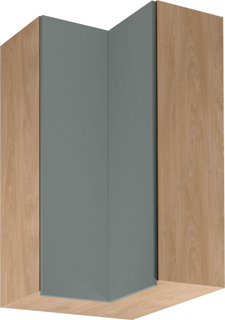 Eckhängeschrank 60x60 cm Küchenschrank Küchenhängeschrank, Sorento G60N2 Grün/Sonoma Eiche