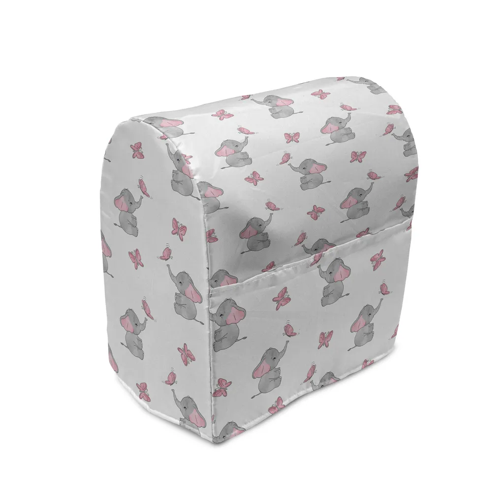 Housse de Mixeur Imprimée Éléphant avec Poches de Rangement 36x39x24 cm