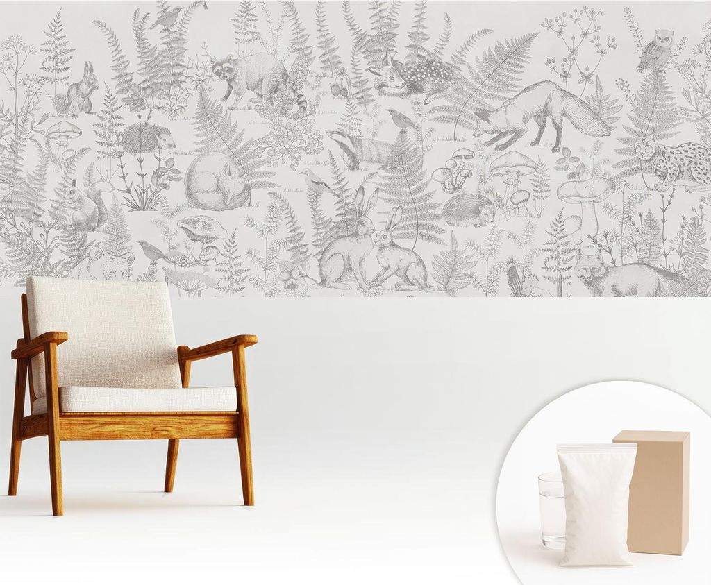Fototapete - 250x104 cm - Tapete - Wandtapete - Wandbilder - Dekofolie - Tapete Folie - Wand - Dekoration - Wohnzimmer - Waldtiere