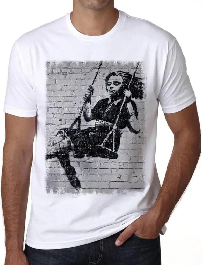 Herren Grafik T-Shirt Straßenkunst 5 – Street Art 5 – Öko-Verantwortlich Vintage Jahrgang Kurzarm Lustige Druck Geburtstag Geschenk Mann