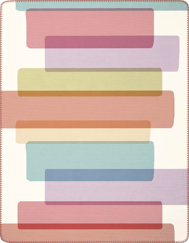 Plaid douillet FLOATING FORMS BL multicolore 150x200 cm Biederlack