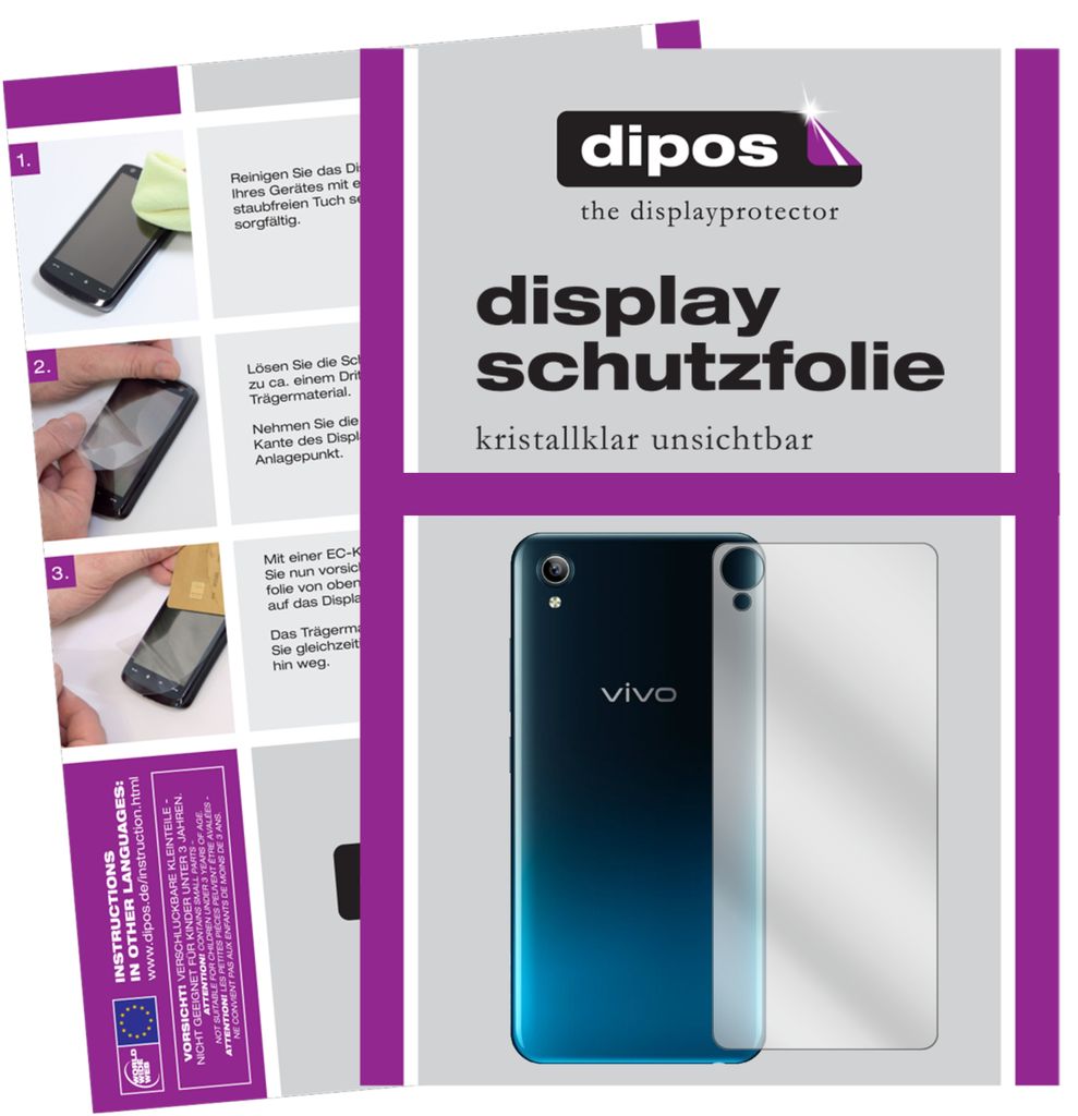 1x Schutzfolie für Vivo Y91C (2020) Rückseite klar Displayschutzfolie Folie Display Schutz dipos
