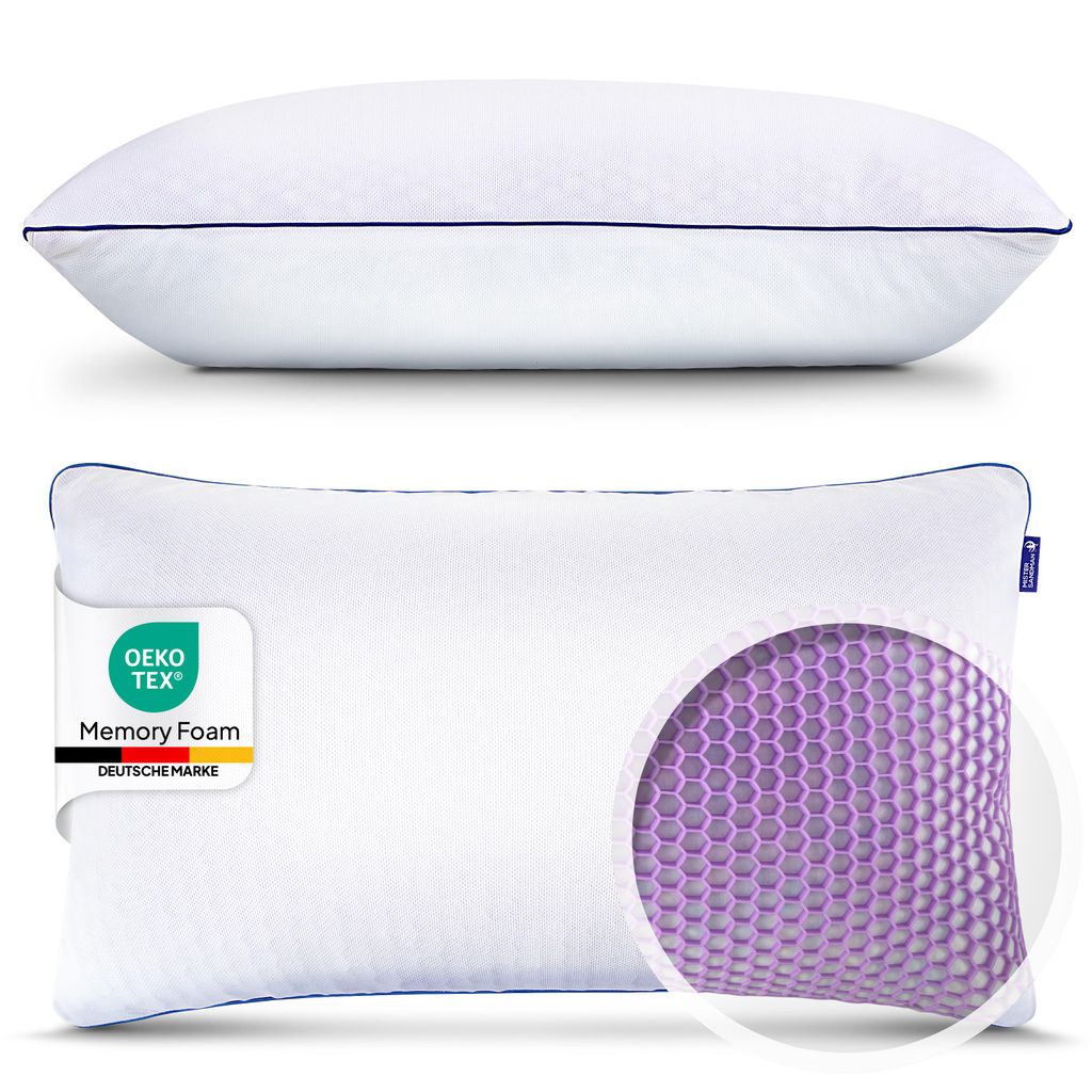 Orthopädisches Kopfkissen 40x80, 2er Set mit Memory Foam Produktbild 