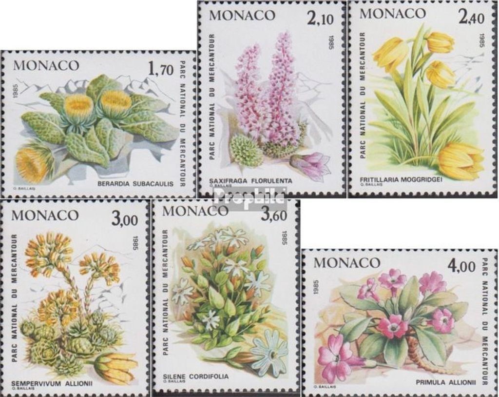 Briefmarken Monaco 1985 Mi 1683-1688 (kompl.Ausg.) postfrisch Seltene Pflanzen