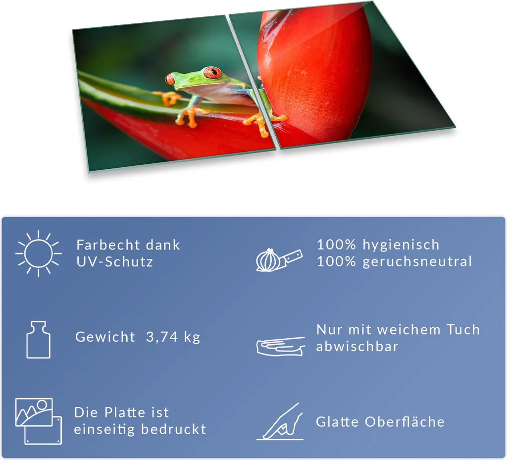 Set Di 2 Taglieri In Vetro Temperato 40x52 Cm - Resistente Al Calore