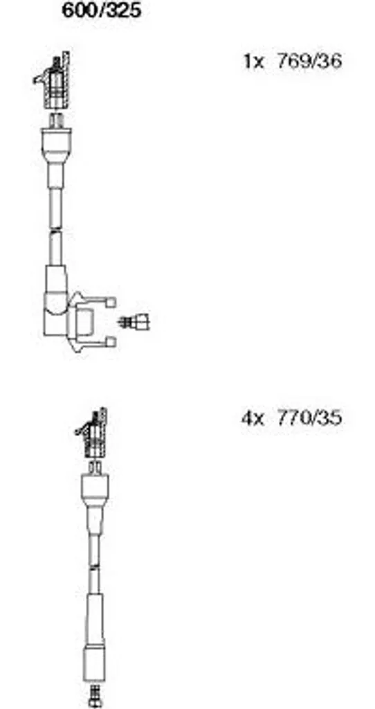 BREMI 600/325 Set Cavi Accensione per Twingo I 1.2 OE Ricambio Qualità