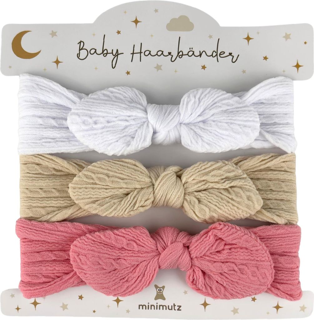 Baby Haarband 3 Stück, Stirnband Kleinkinder mit Schleife, Produktbild 