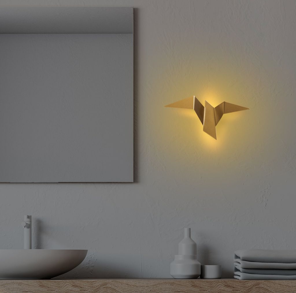 Opviq, Pacalı - 13503 - M, Wandlampe, Gold, 31 x 16 x 12 cm