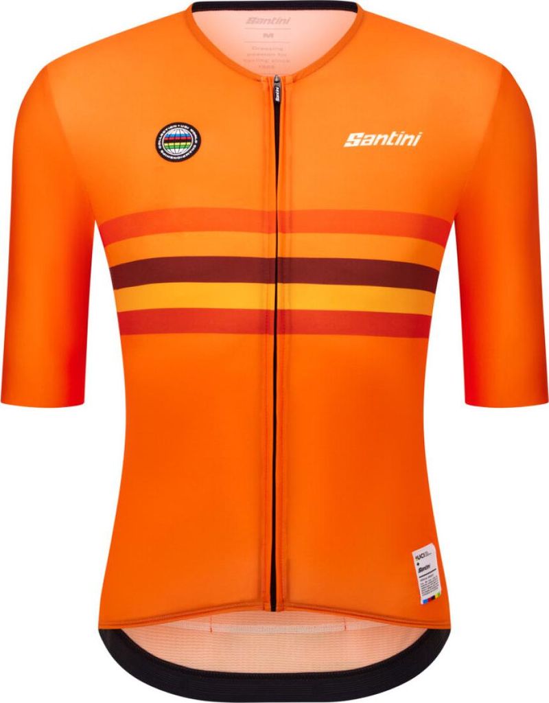 SANTINI Kurzarm Fahrradtrikot - UCI WORLD CHAMPION NETHERLANDS - Orange XL