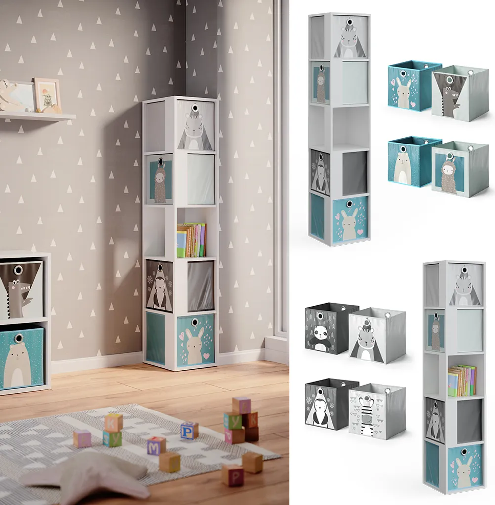 Bibliothèque Enfant Vicco Lio : Solution de Rangement Verticale Blanche 162cm - 2