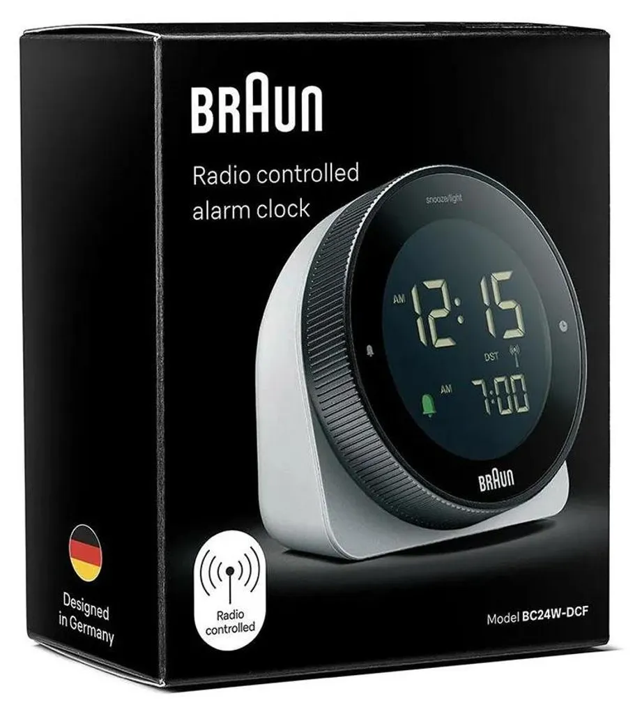Réveil radio piloté blanc Braun BC 24 W DCF affichage LCD numérique - 5