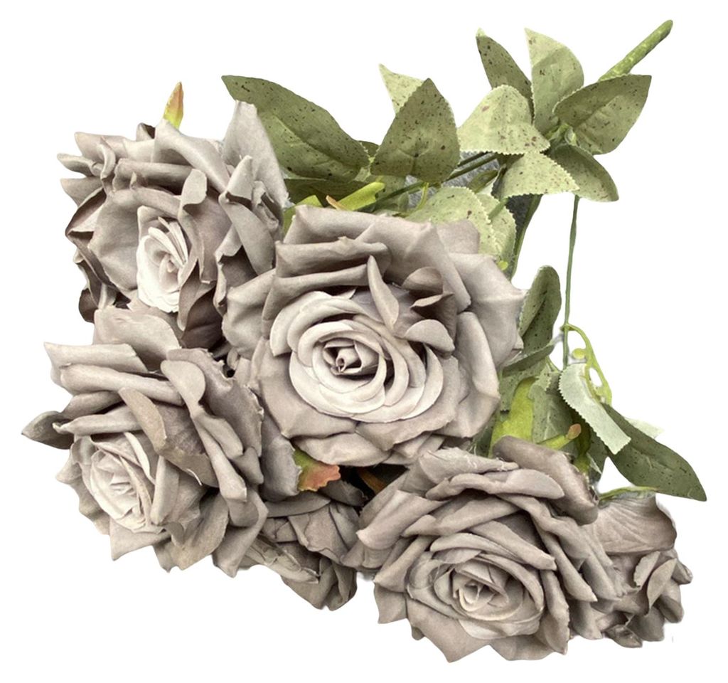 1 Strauß künstlicher Rosen, realistisch, verwelkt nicht, kein Gießen nötig, farbecht, pflegeleicht, 9-köpfige Kunstblumen für Fotoshootings, ...