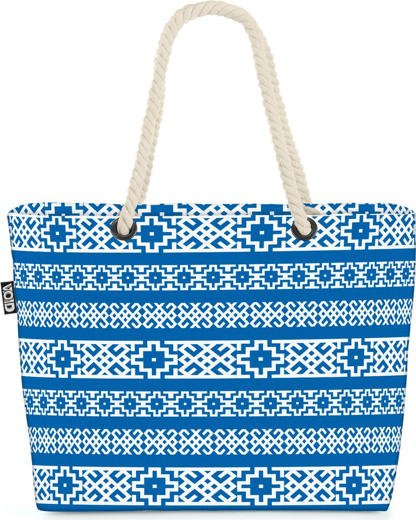 VOID Nordische Rauten Muster Strandtasche Shopper 58x38x16cm 23L XXL Einkaufstasche Tasche Reisetasche Beach Bag