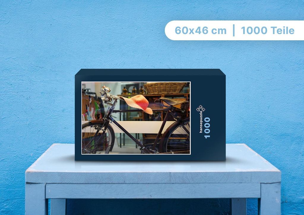 hansepuzzle 104933 - Fahrrad Puzzle, 1000 Teile, Hintergründe, 60,0 x 46,0cm mit hochwertiger Aufbewahrung, Kartonbox & Beutel