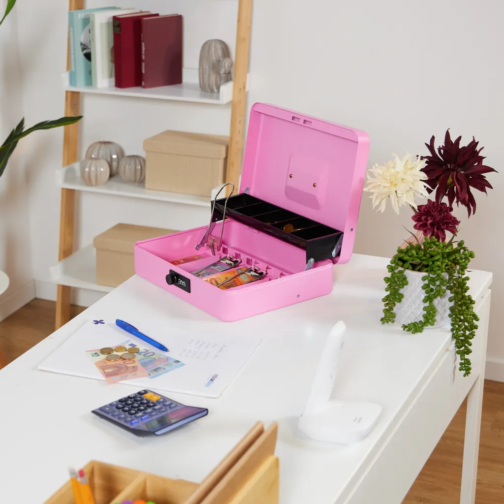 Cassa con Codice a Combinazione Relaxdays - Cassetta Portasoldi in Acciaio