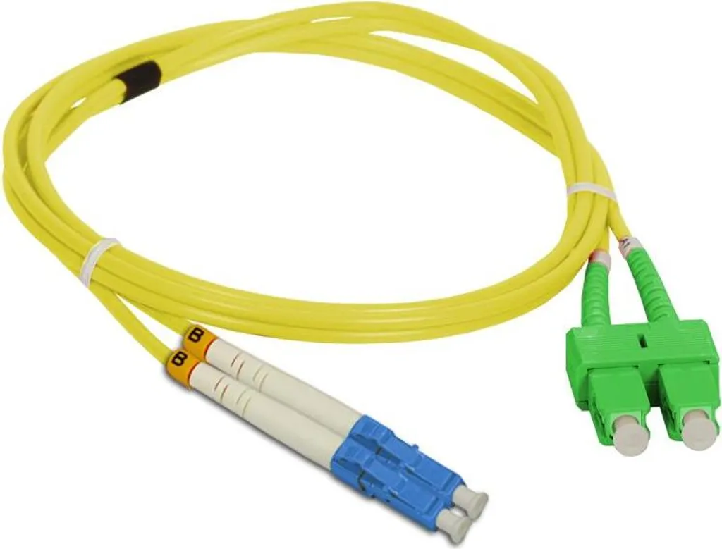 Câble fibre optique SM 9/125 duplex SC/APC-LC 1m à faible perte