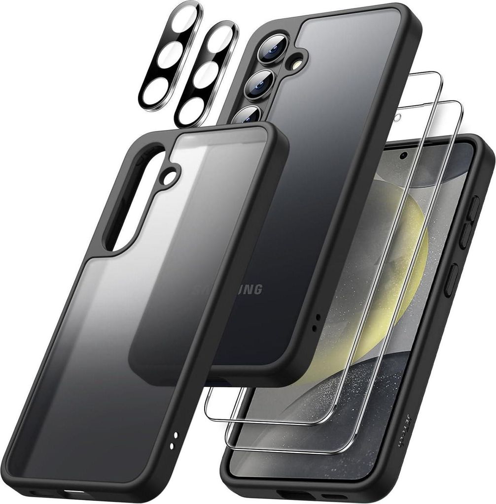 Gehärtete Glas Hülle Samsung Galaxy S24 5G Schwarz Produktbild 