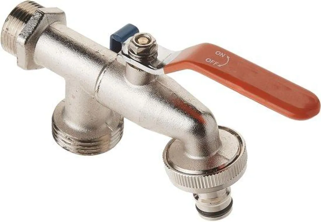 Robinet extérieur double 3/4 x 1 pouce argenté en laiton nickelé résistant