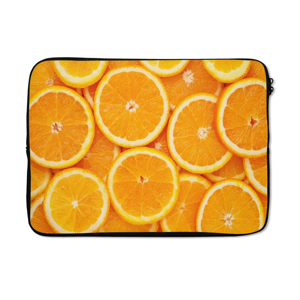 MuchoWow Laptop Hülle 13 Zoll Orange - Obst - Orange Laptoptasche - Laptophülle - Sleeve - Rundumschutz