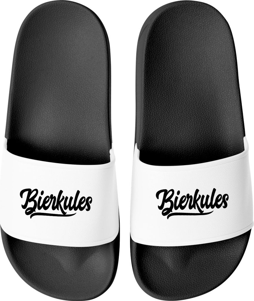 Badelatschen mit Spruch Alkohol Party Uni Badeschlappen mit Aufdruck Don Promillo Bierkules Trinkerbell Herren Damen Slides Party Urlaub Moonworks