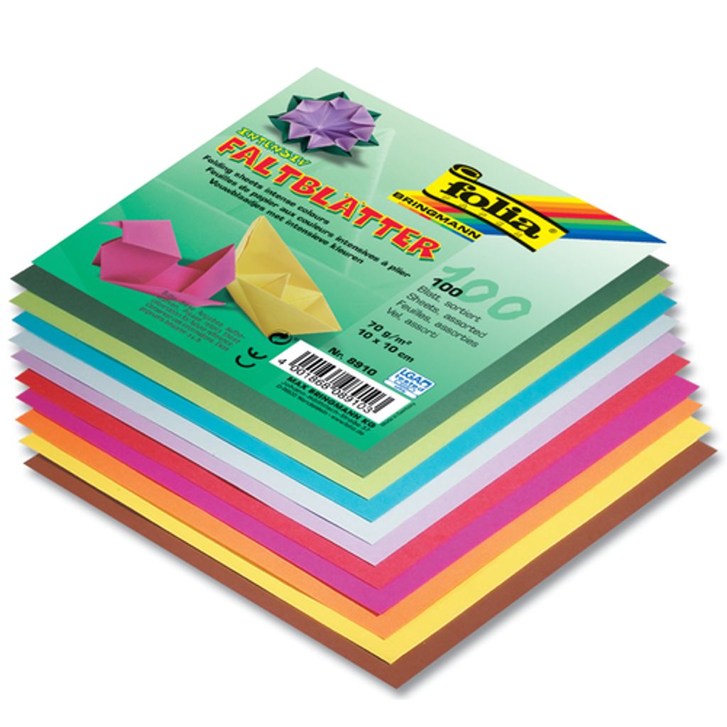 Foglietti Folia 70g/m², 20x20cm, 100 fogli, 10 colori Immagine del prodotto 