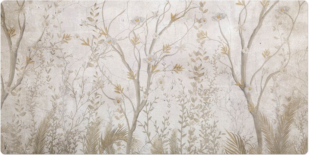 Zarte Pflanzenmuster– Schreibtischunterlage – Schreibtisch Tischunterlage – 90x45 cm – Unterlage Groß Schreibtischmatte