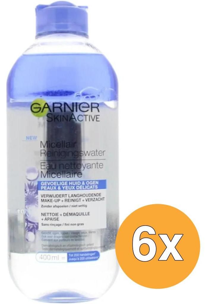 6x Garnier Mizellenwasser 400 ml für empfindliche Haut