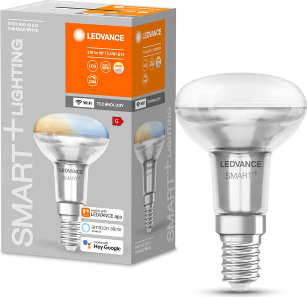 LEDVANCE LED Strahler Reflektor SMART+ R50 E14 40W 210Lm Tunable White 2700...6500K 45° dimmbar 4058075609518